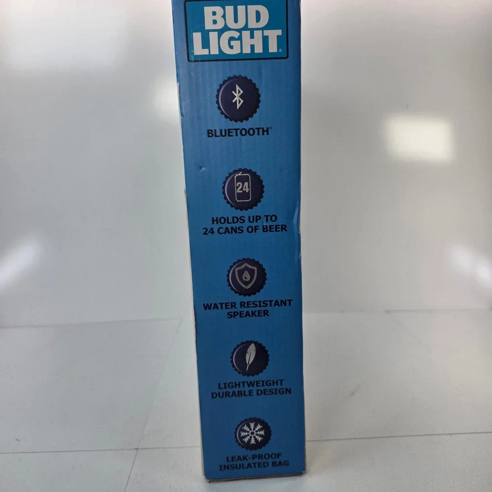 Bud Light Can Shape Cooler Speaker Bag Bluetooth 24 Can Capacity BL-CSC-BLU New